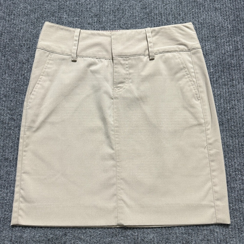 Tommy Hilfiger Womens Denim Skirt Size 5 Beige Pockets Casual Classic